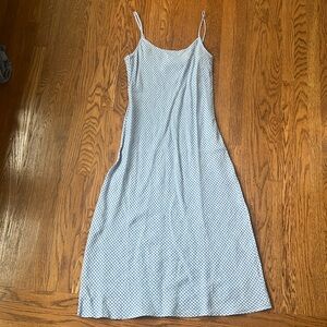 Jcrew Blue and White Linen Slip Dress Size 6